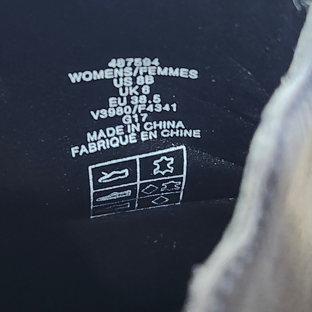 Lands End Navy Blue Leather Scalloped Ankle Boots Block Heel Womens 8B 487594‎ - Picture 7 of 9